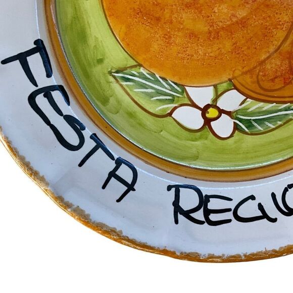 CERASELLA Prodotto Vietrese Plate Festa Regionale 2003 Handpainted Orange - Picture 4 of 13